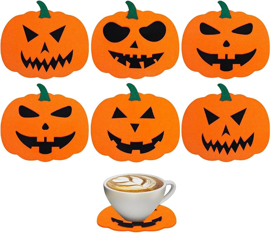 Amazon｜かぼちゃ型コースター、フェルトかぼちゃコースター